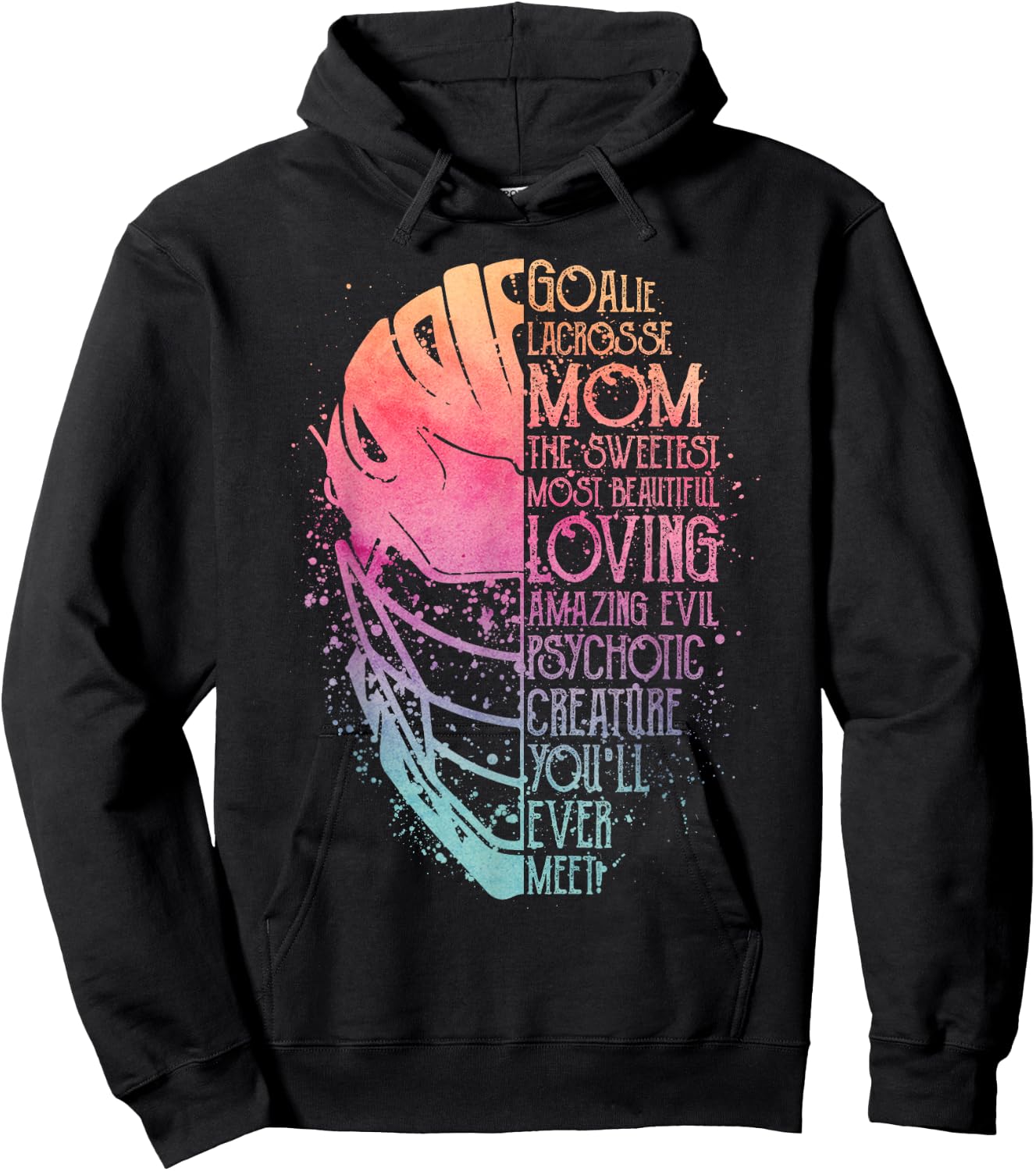 My Favorite Goalie Calls Me Mom Goalie Lacrosse Mom Hoodie - Hoodie | Black
