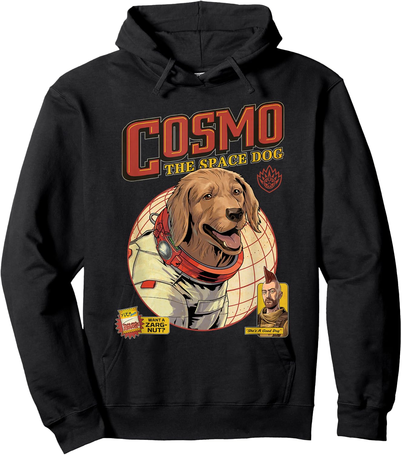 Marvel Guardians of The Galaxy Volume 3 Cosmo The Space Dog Hoodie - Hoodie | Black