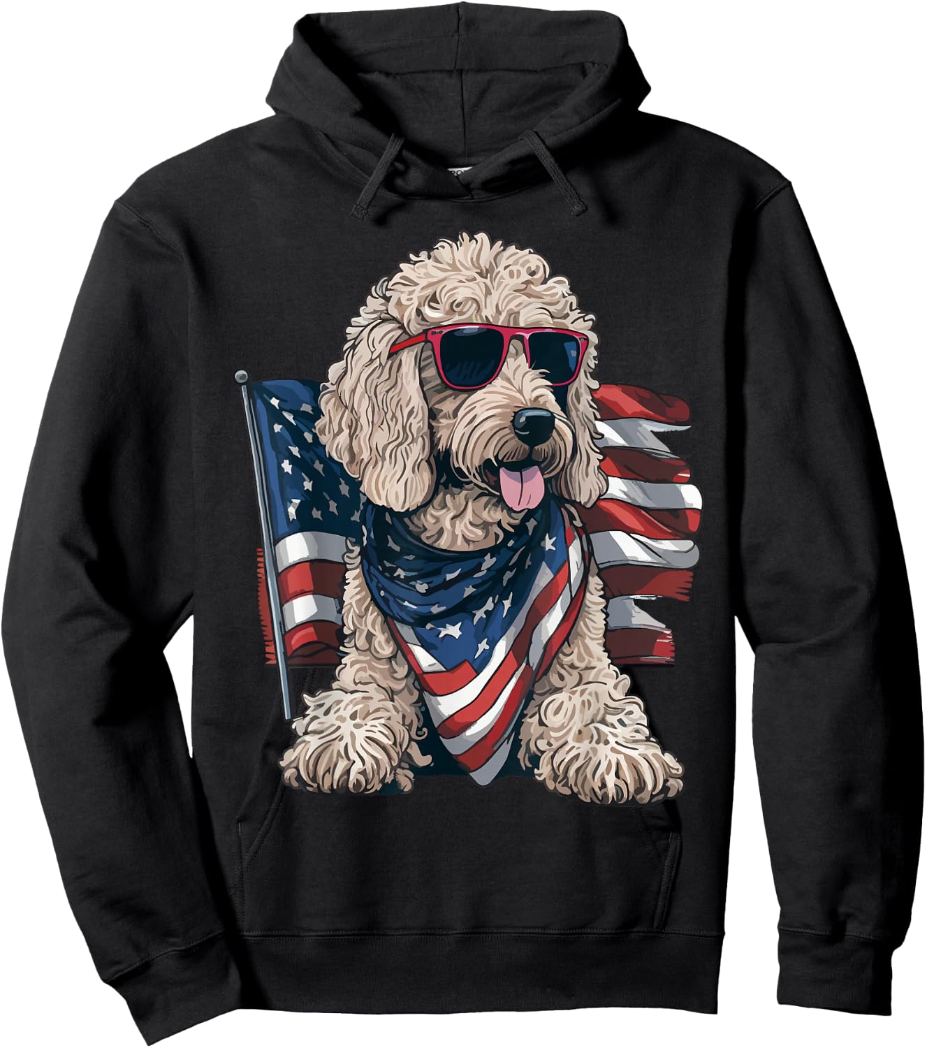 Goldendoodle 4th of july patriotic golden doodle dog Hoodie - Hoodie | Black