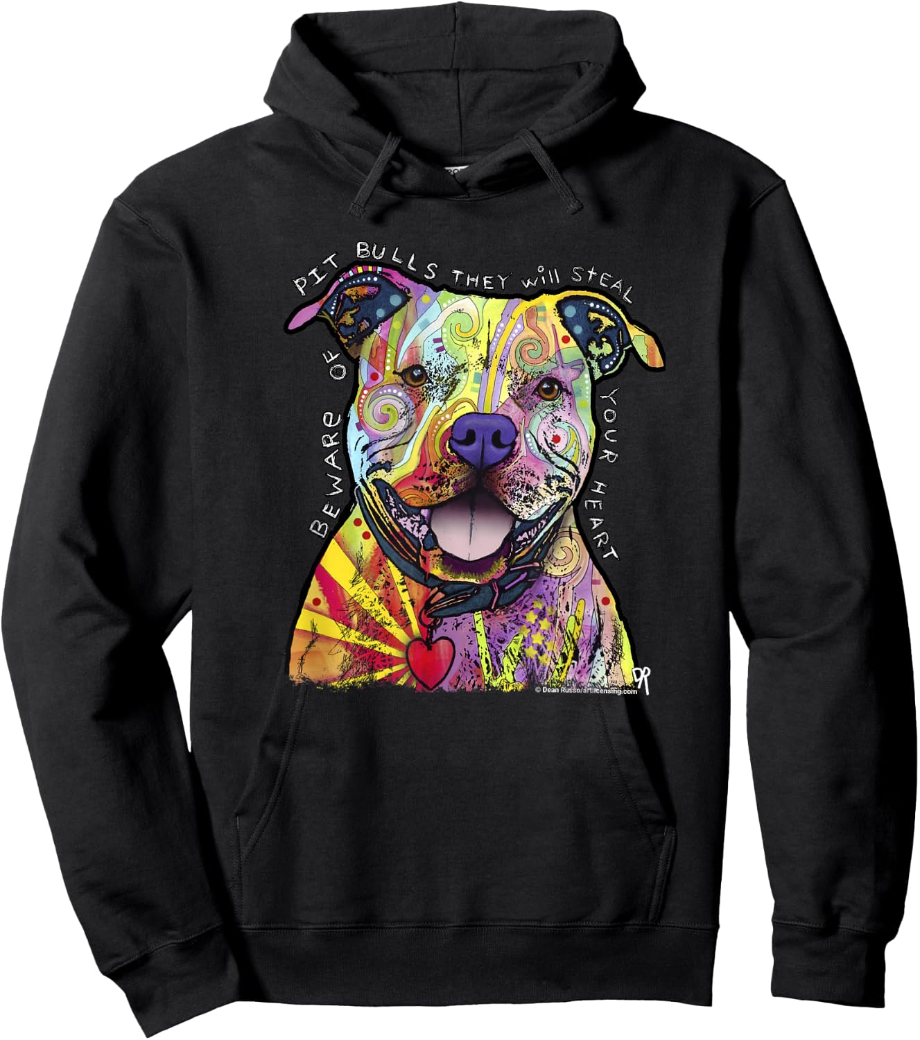 Beware of Pit Bulls, Dean Russo Pitbull Original - Dog Lover Small Hoodie - Hoodie | Black