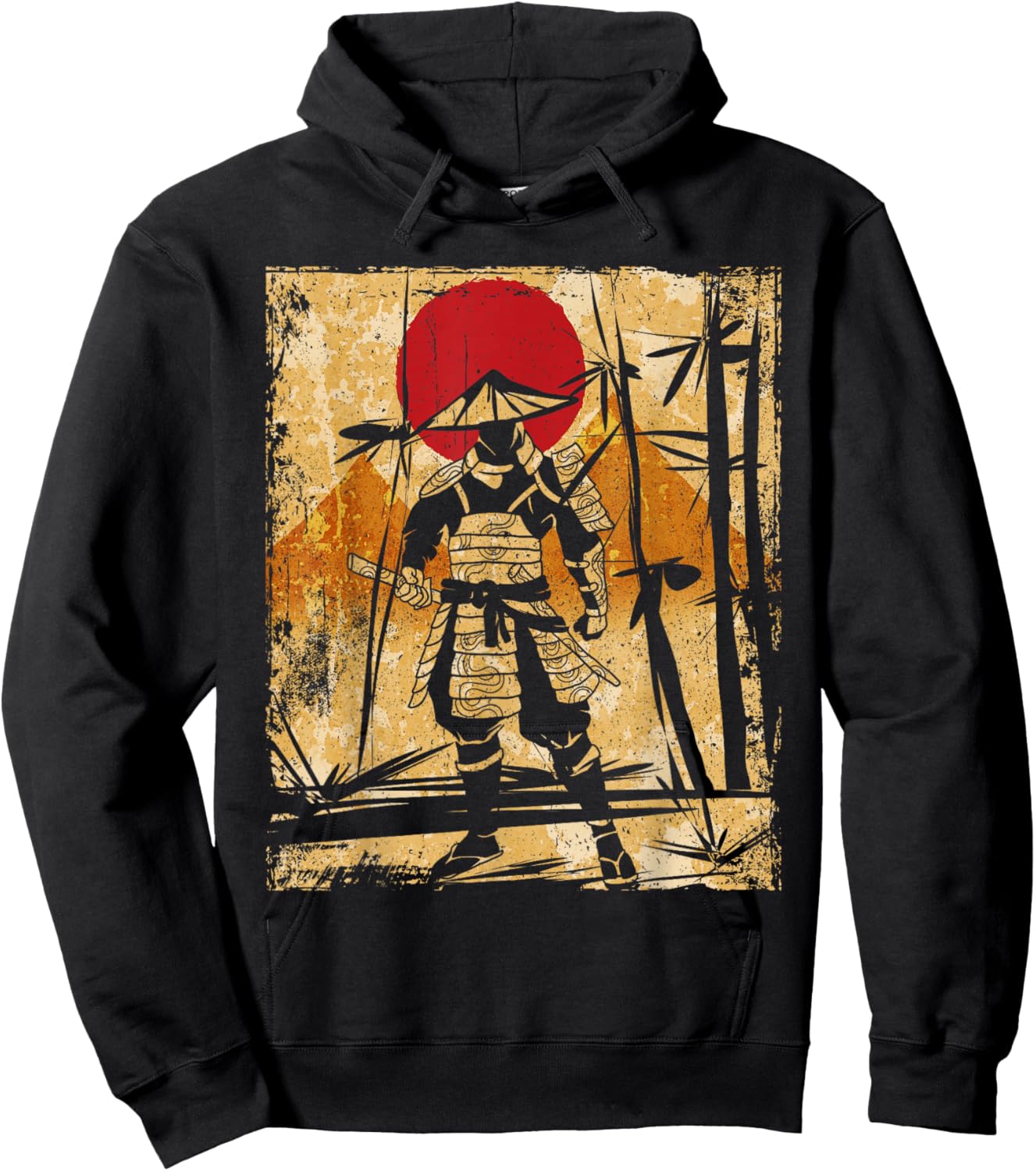 Samurai Japanese Art Vintage Fighter Retro Hoodie - Hoodie | Black