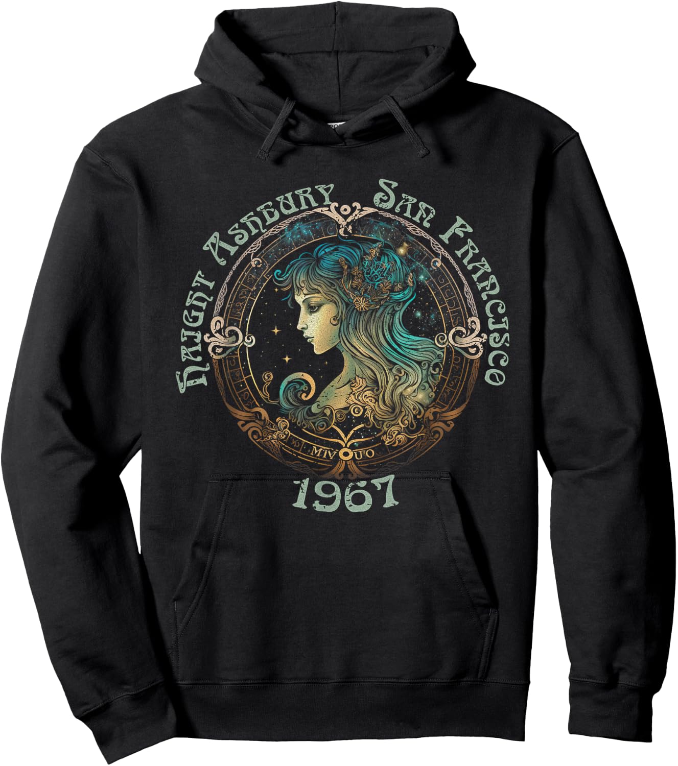 Haight Ashbury San Fransisco 1967 Bohemian Hippie 60s Hoodie - Hoodie | Black