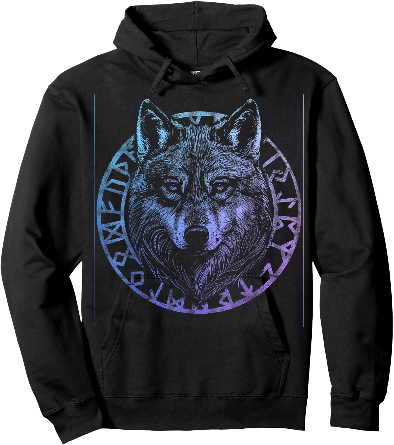 Wolf Viking Runes Nordic Celtic Wolf Lover Hoodie - Hoodie | Black