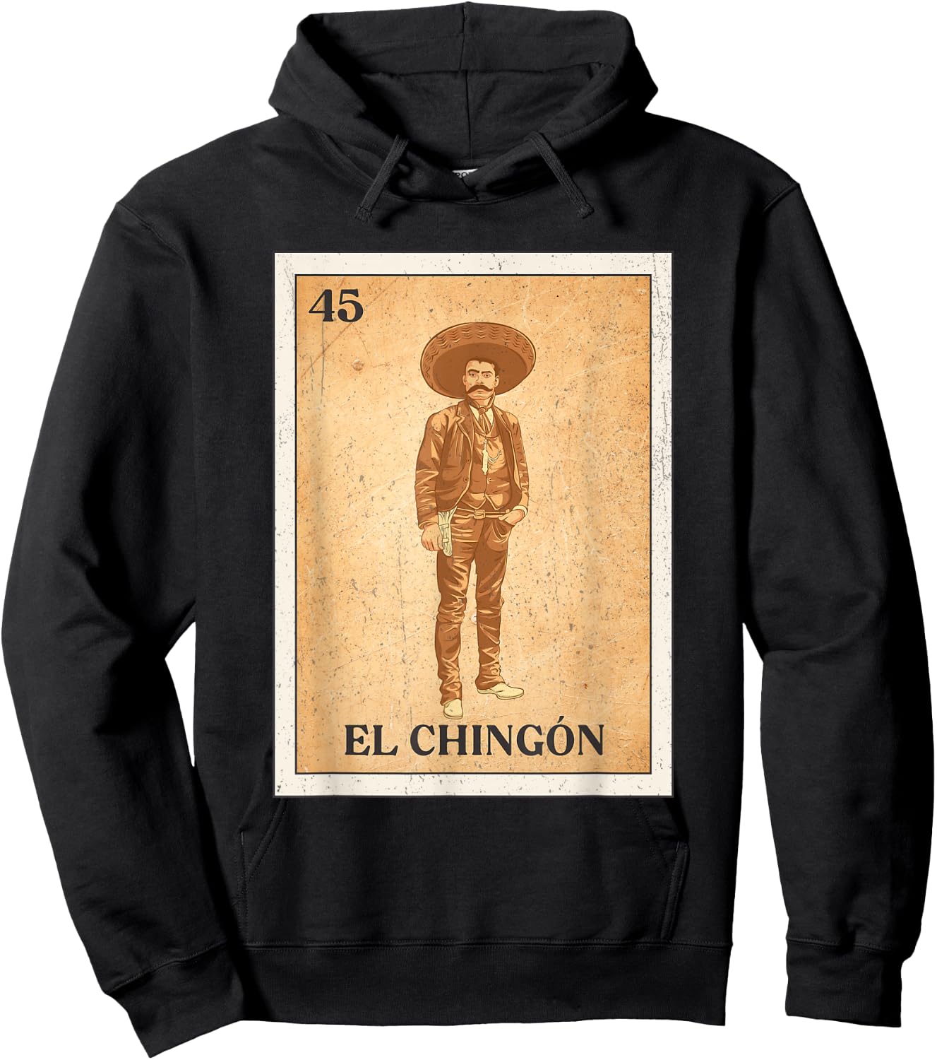 EL CHINGÓN. Zapata Mexican Bingo Version Hoodie - Hoodie | Black