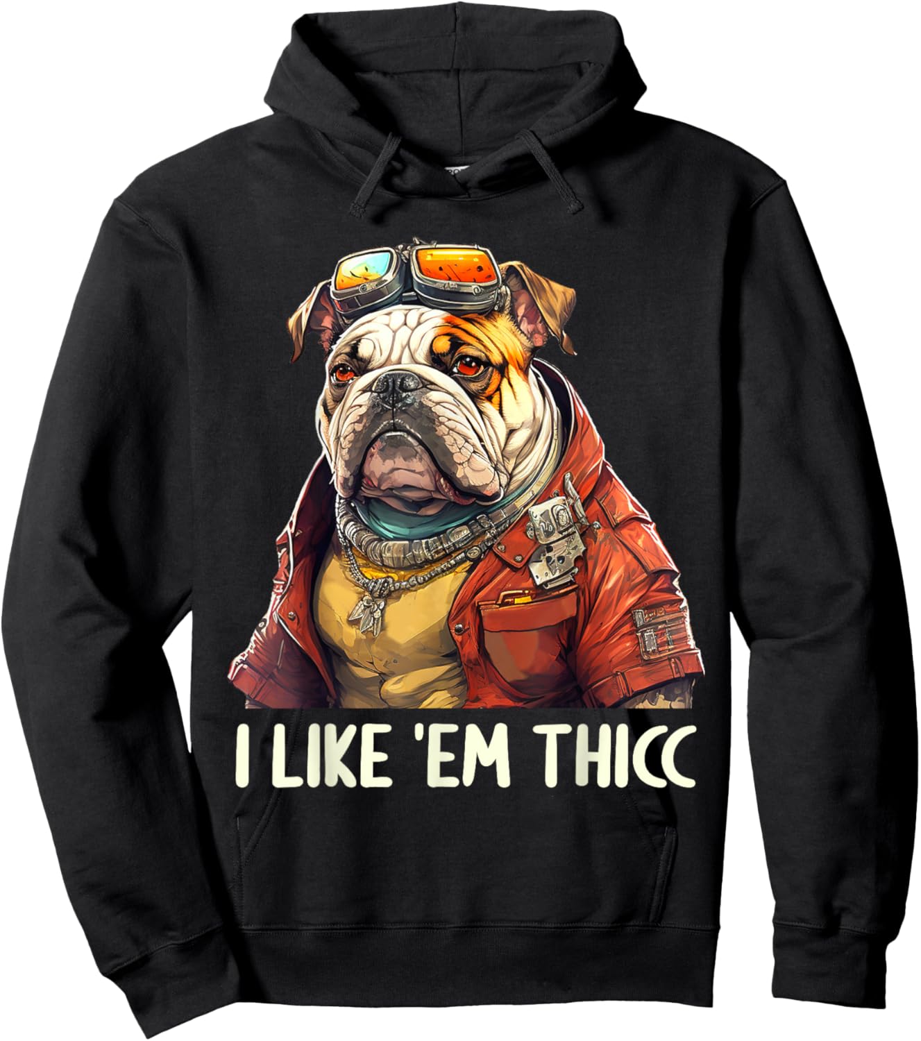 I Like 'em Thicc Bulldog Lovers Funny English Bulldog Men Women Hoodie - Hoodie | Black