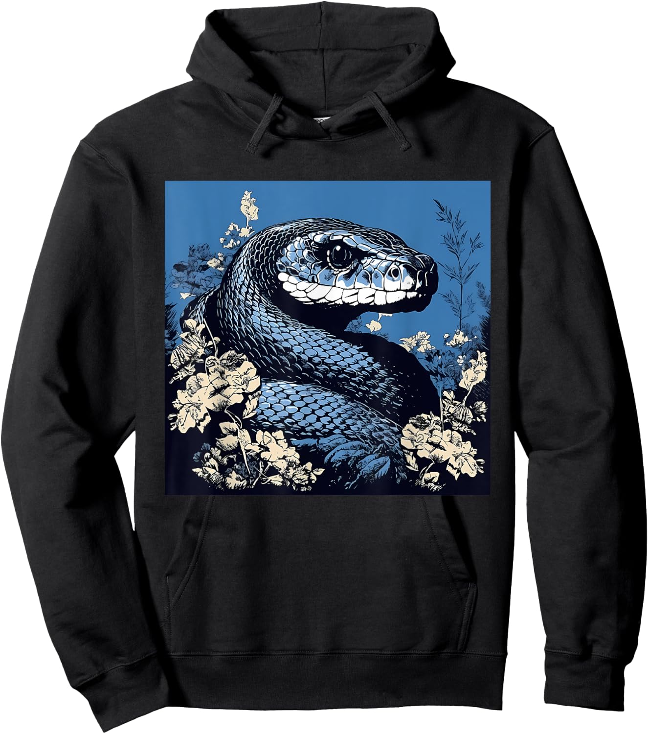Retro Style Eastern Indigo Snake Hoodie - Hoodie | Black