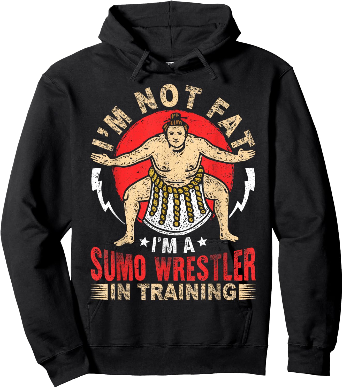 I'm Not Fat Sumo Wrestler In Training Japan Gift Hoodie - Hoodie | Black