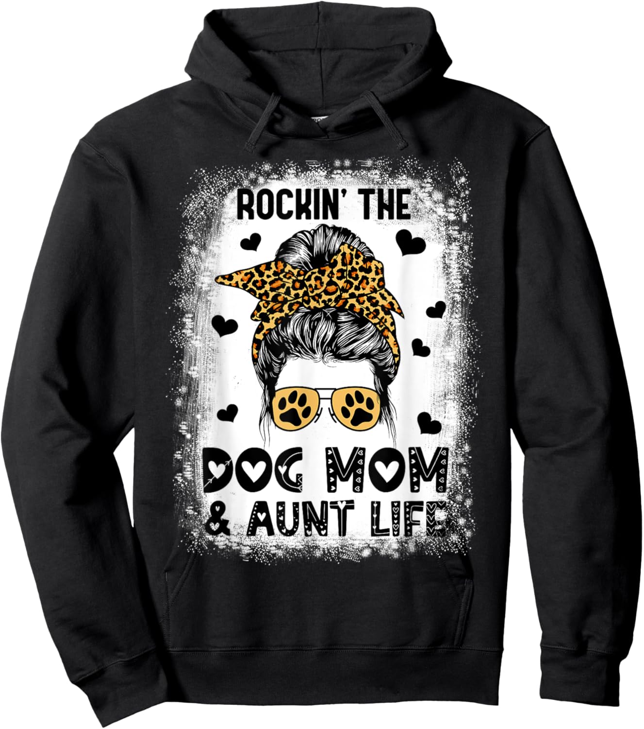 Dog Mom Aunt Life Cute Dog Lover Mother's Day Auntie Hoodie - Hoodie | Black