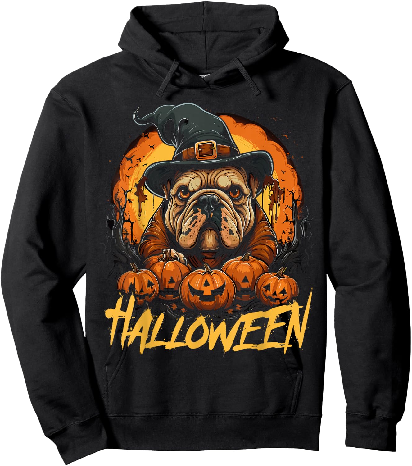 Cute Halloween English Bulldog Lover Childrens Hoodie - Hoodie | Black