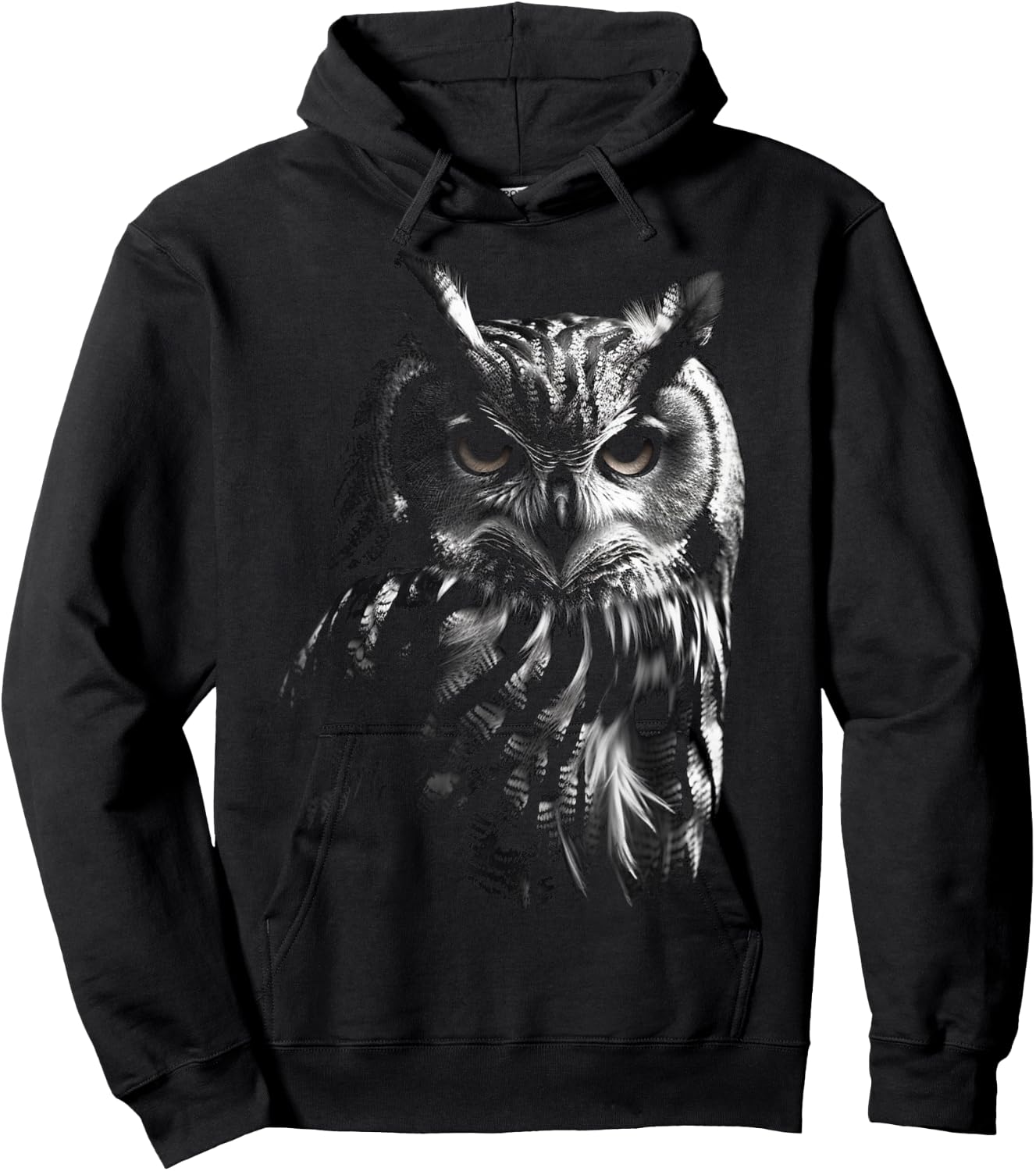 Owl Artwork - Bird Art Animal Owl Hoodie - Hoodie | Black