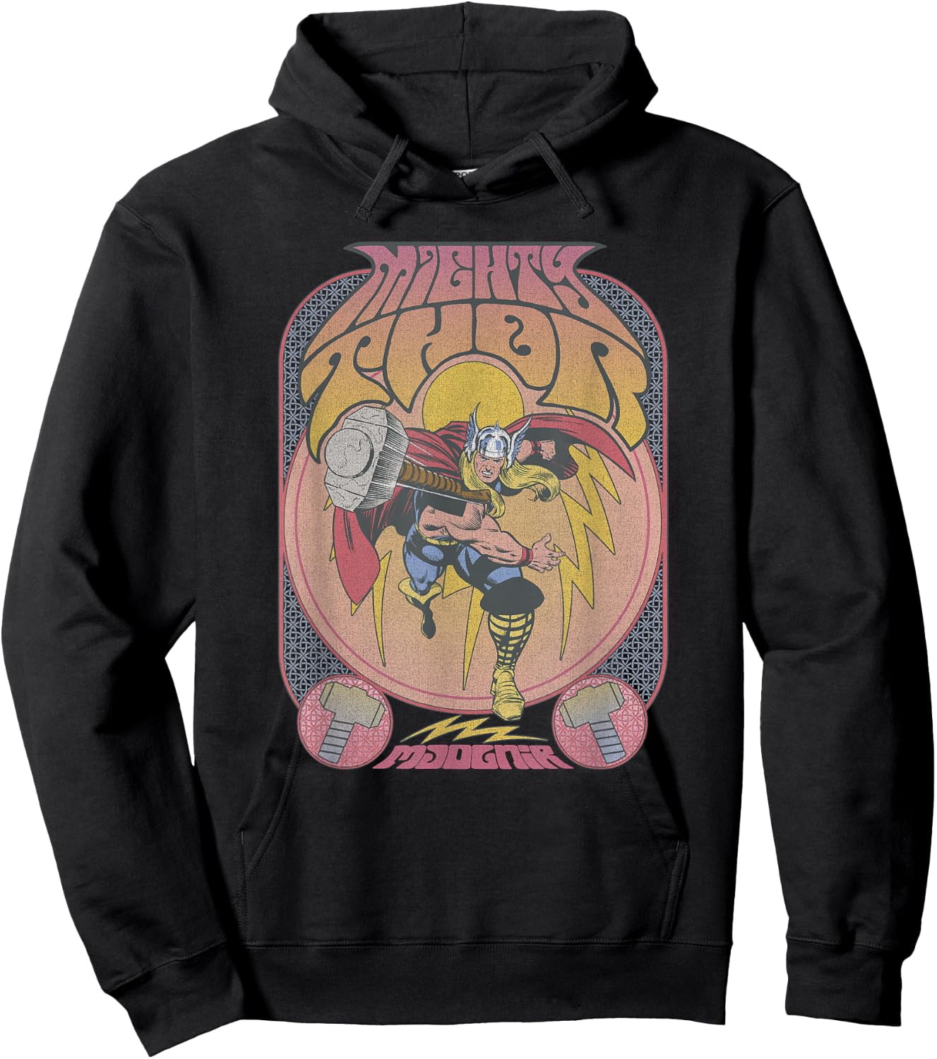 Marvel Comics Retro Classic Thor Seventies Vintage Poster Hoodie - Hoodie | Black