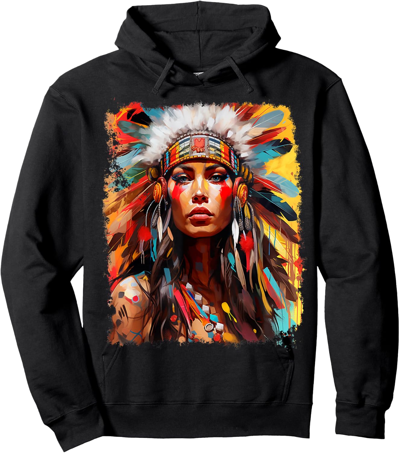 Native Indian Female Hoodie - Hoodie | Black