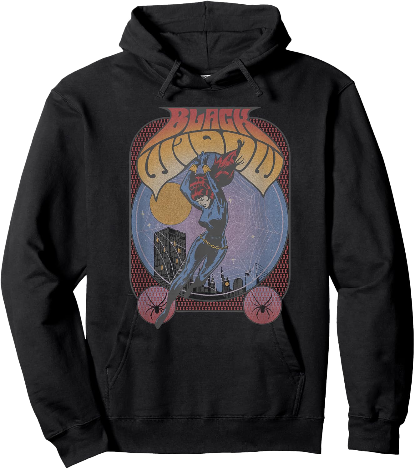 Marvel Black Widow Classic Comic Seventies Retro Poster Hoodie - Hoodie | Black