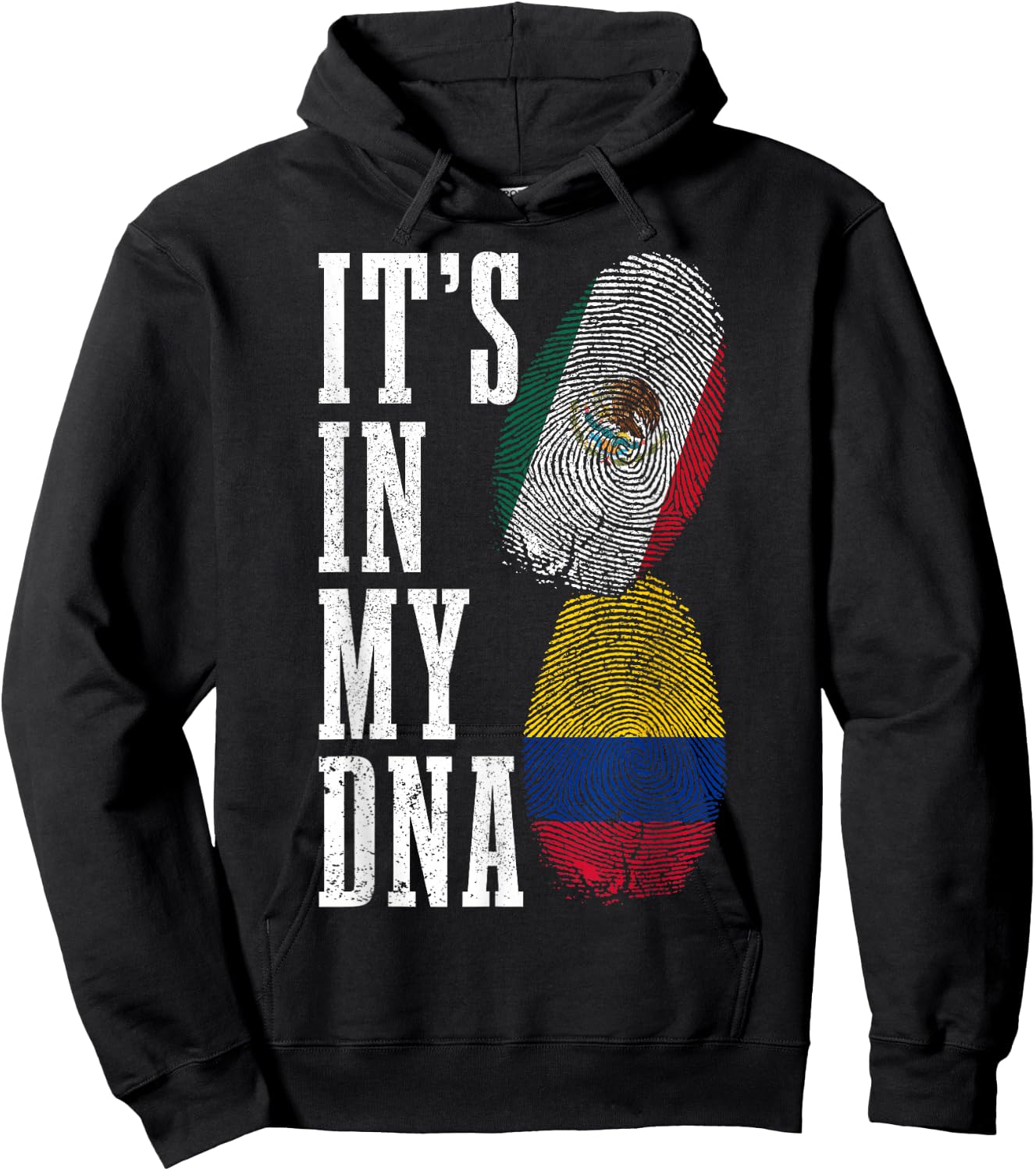 Mexico Colombia It's In My DNA Mexican Colombian Flag Pride Hoodie - Hoodie | Black