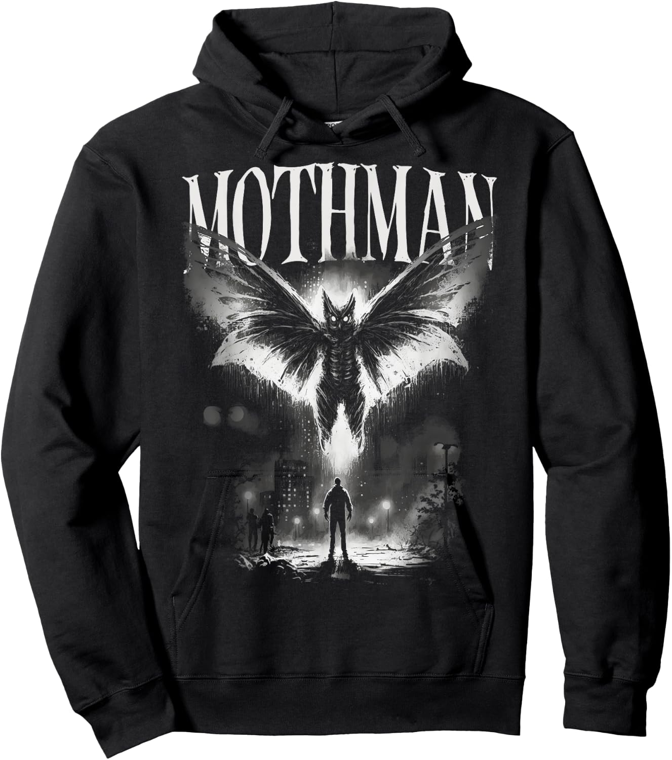 Mothman Cryptid Creature - Death From Above Graphic Hoodie - Hoodie | Black