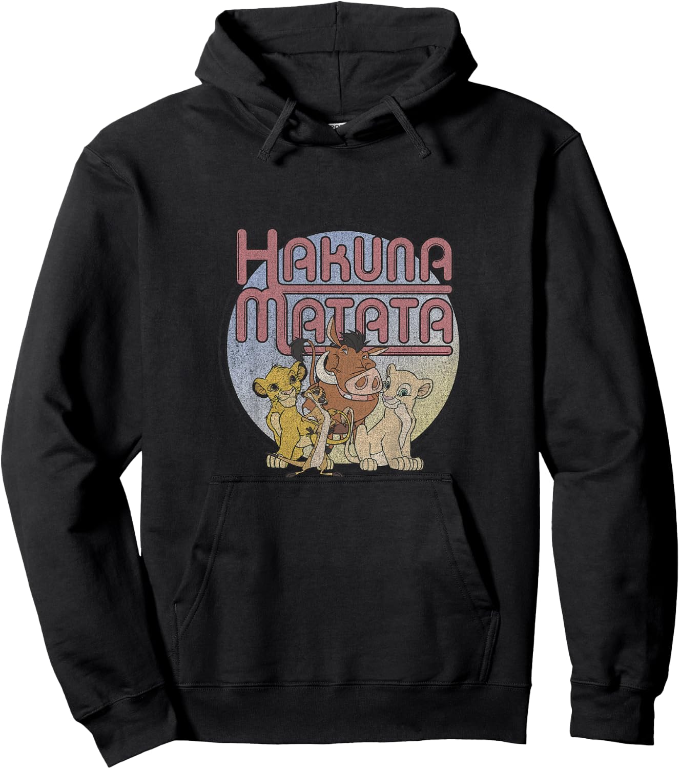 Kids Disney The Lion King Group Shot Hakuna Matata Retro Youth Hoodie - Hoodie | Black