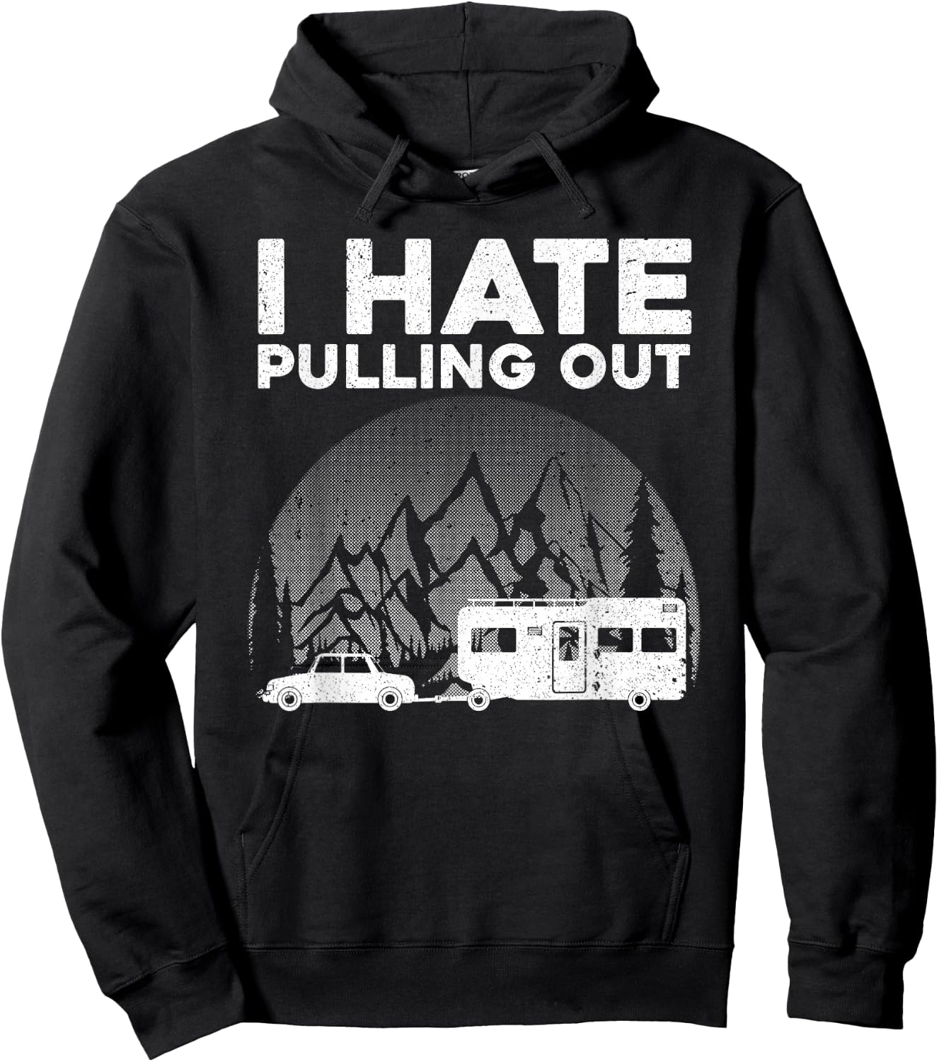 Funny Camping Art Women Kids Camping Trailer Camper Hoodie - Hoodie | Black