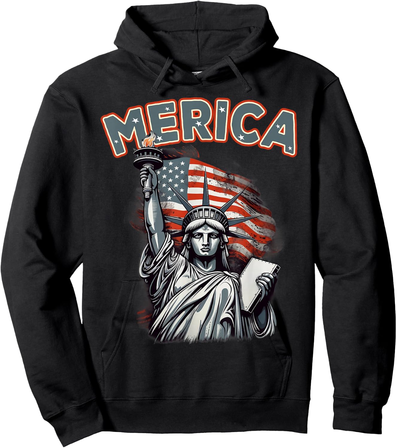 USA American Flag Patriotic 4th of July Hoodie - Hoodie | Black