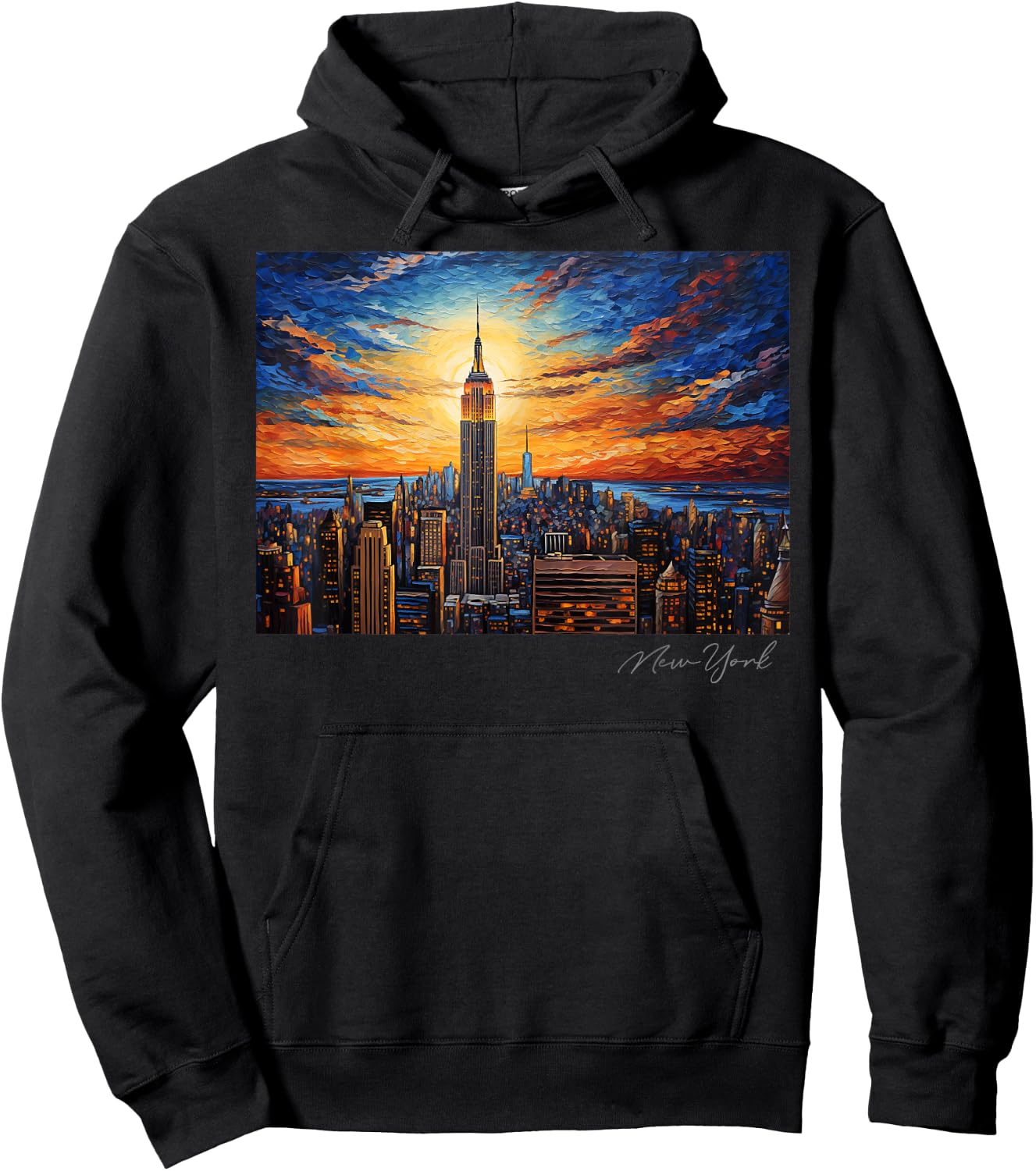 City of New York Retro NYC NY Art Travel Vintage Souvenir Hoodie - Hoodie | Black