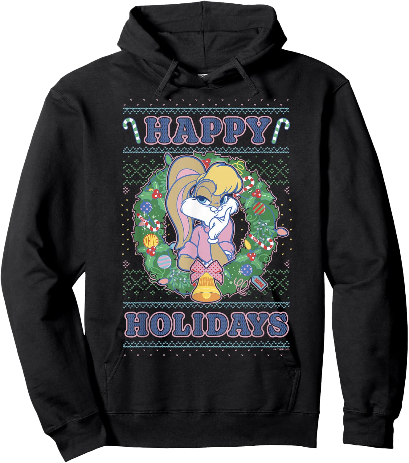 Looney Tunes Christmas Lola Bunny Wreath Hoodie - Hoodie | Black