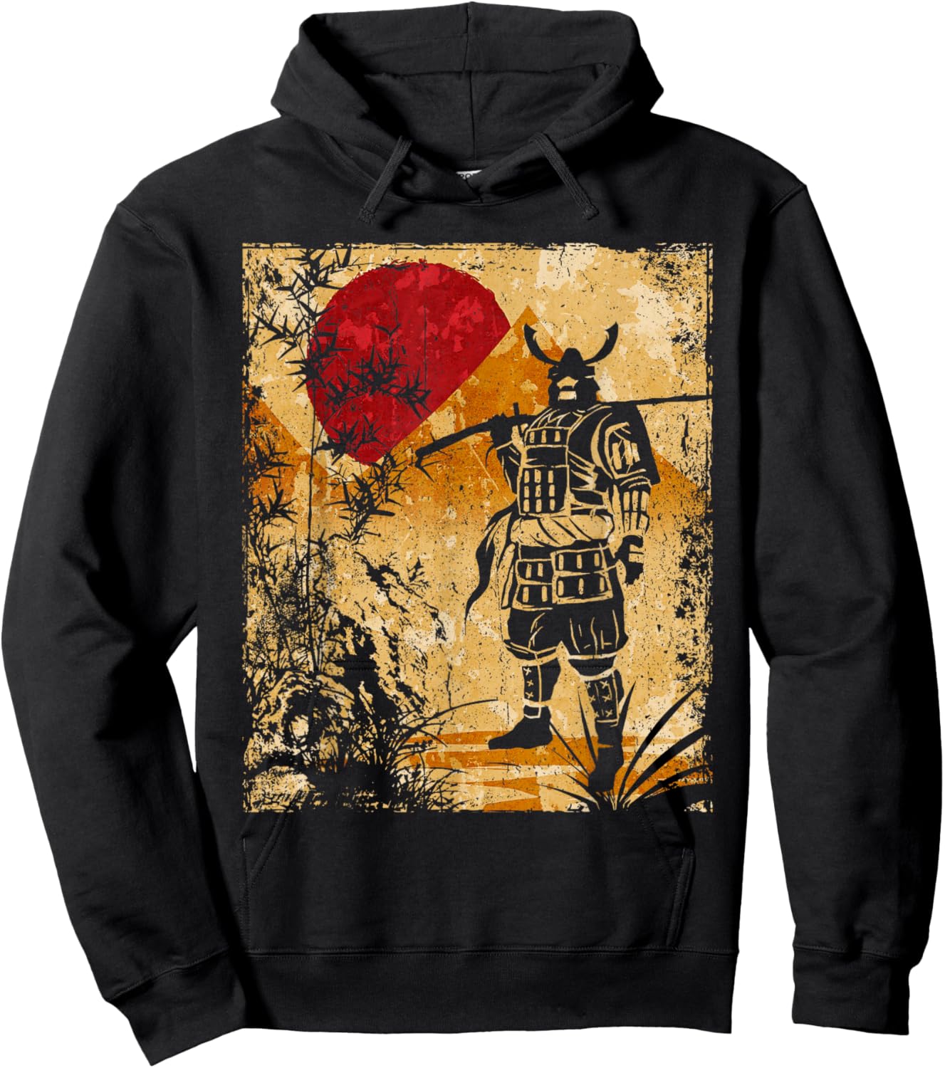 Samurai Japanese Art Vintage Fighter Retro Hoodie - Hoodie | Black
