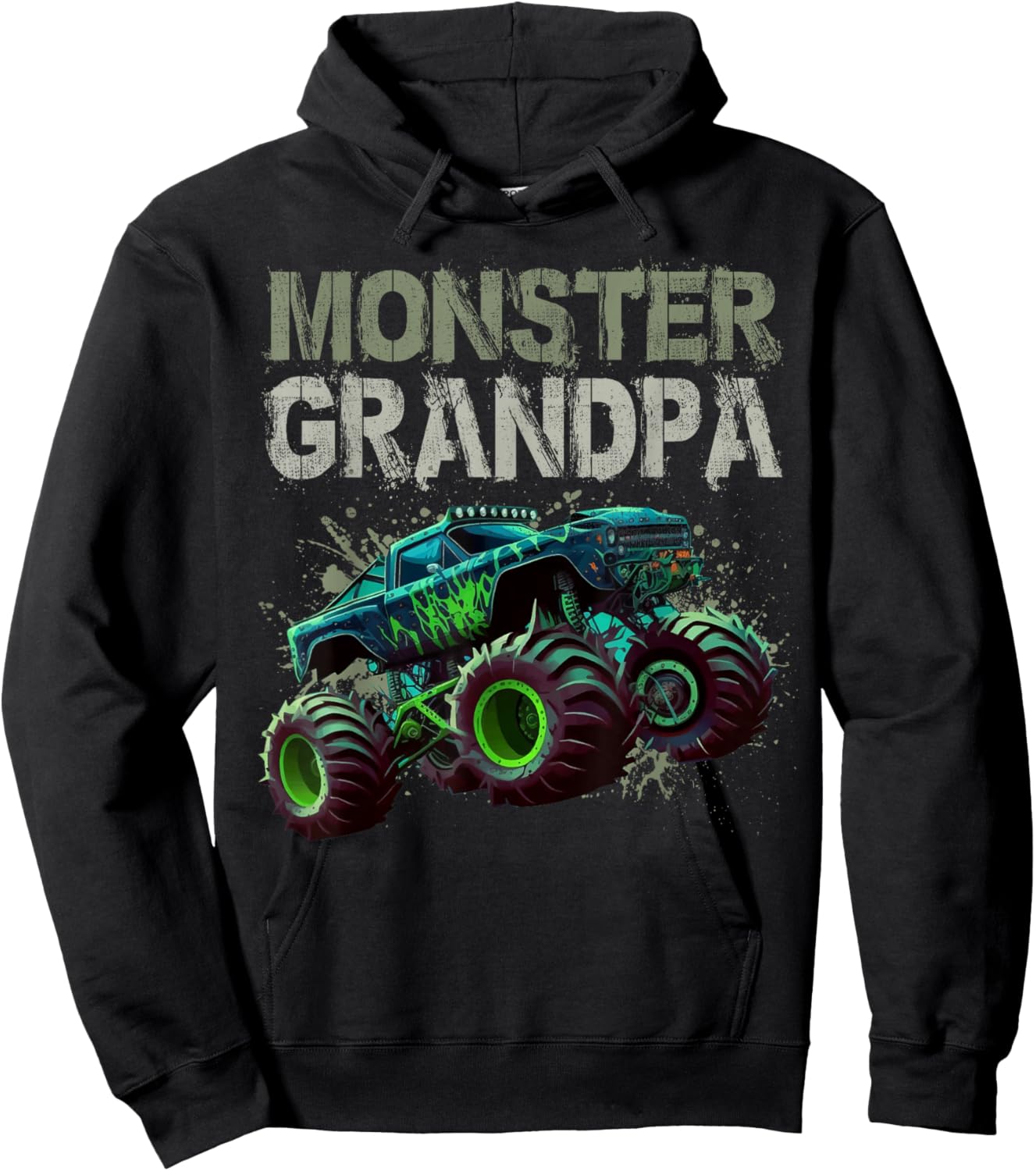 Monster Truck Grandpa Family Matching Monster Truck Lovers Hoodie - Hoodie | Black