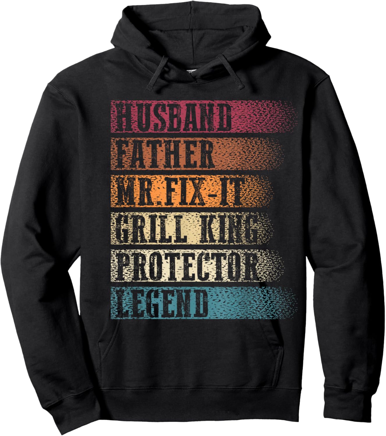Husband Father Mr.Fix-it Grill King Protector Legend Retro Hoodie - Hoodie | Black