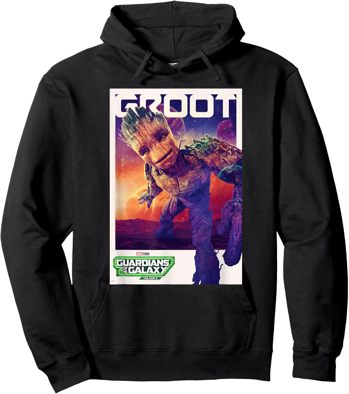 Marvel Guardians of the Galaxy Volume 3 Groot Poster Hoodie - Hoodie | Black