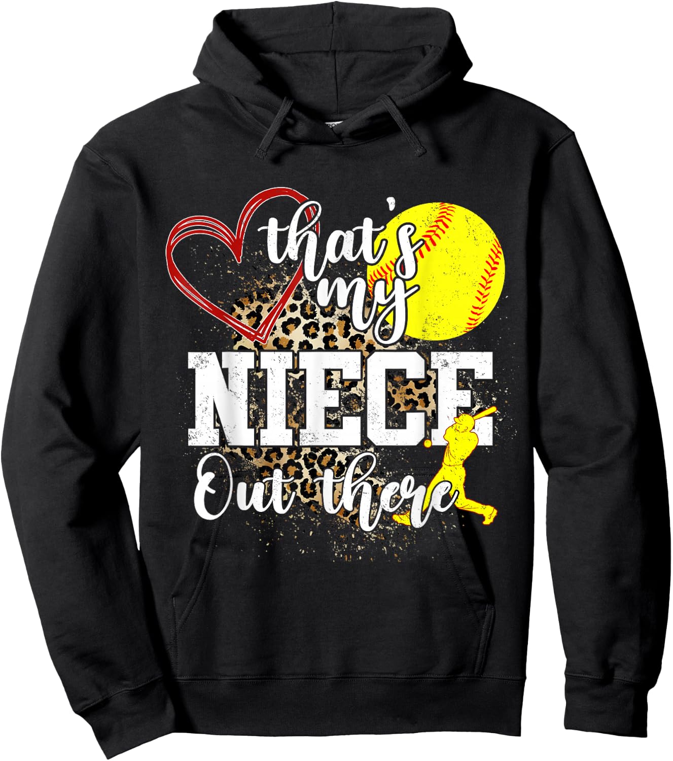 That's My Niece Out There Softball Auntie Uncle Hoodie - Hoodie | Black