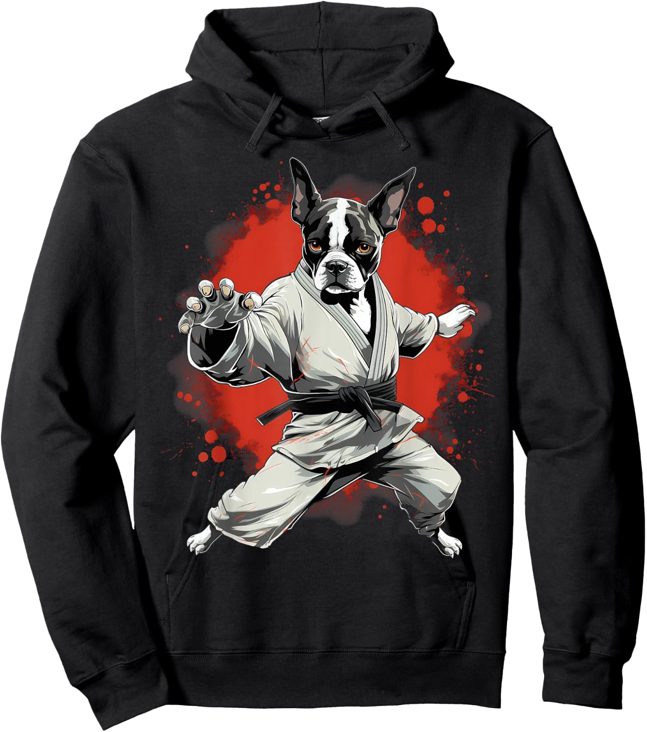 MMA Boston Terrier Dog Karate Hoodie - Hoodie | Black