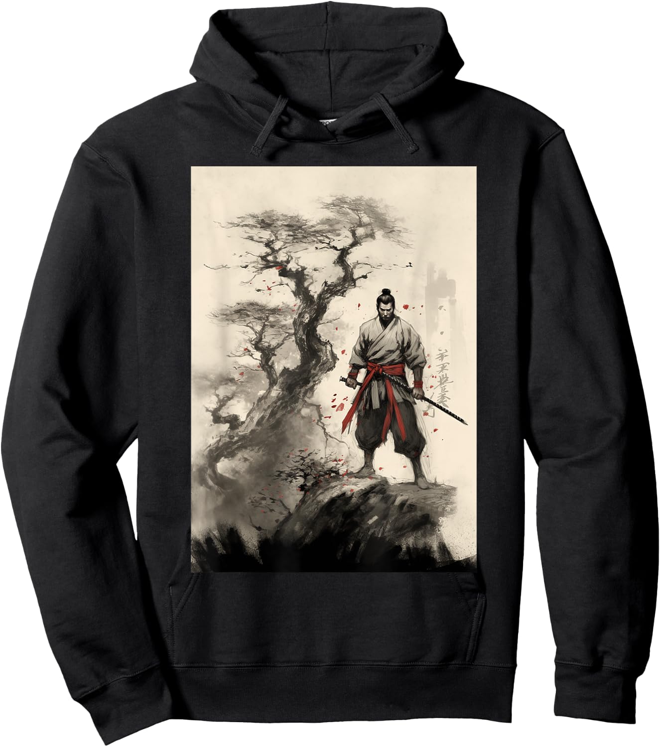 Samurai's Triumph Over the Great Dragon - Bushido Spirit Hoodie - Hoodie | Black