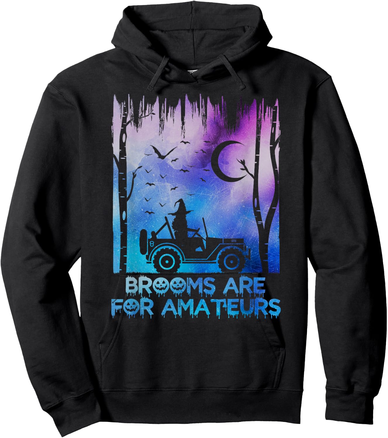Offroad Witch Halloween Broom I Funny My Broom Broke Hoodie - Hoodie | Black