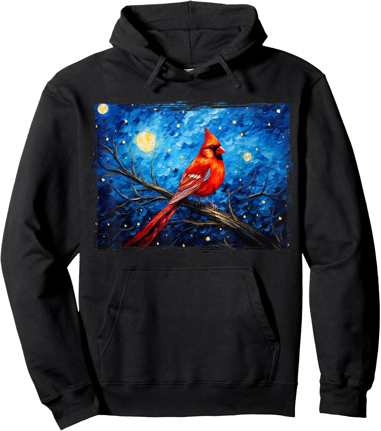 Red Cardinal Bird Flower North Carolina Virginia Hoodie - Hoodie | Black