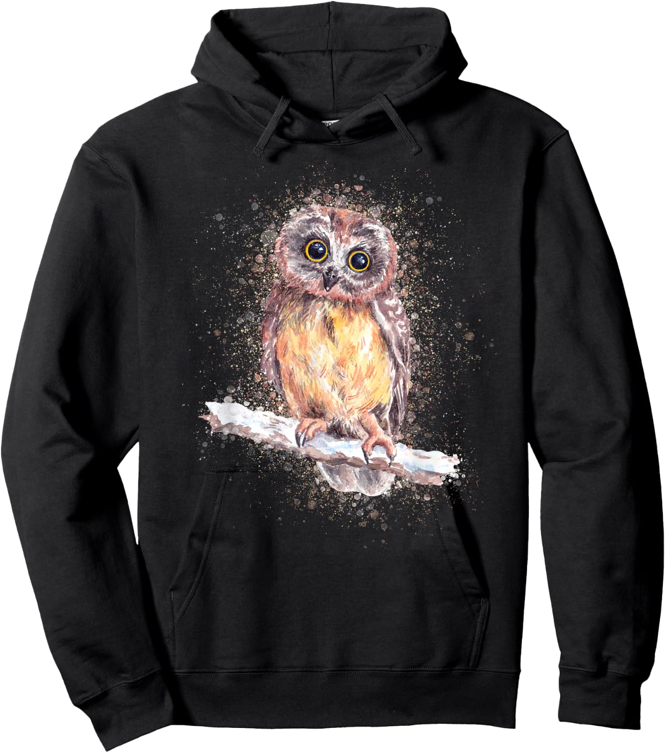 Owl Lover, Bird Lover Art, Owl Lover Art, Owl Hoodie - Hoodie | Black