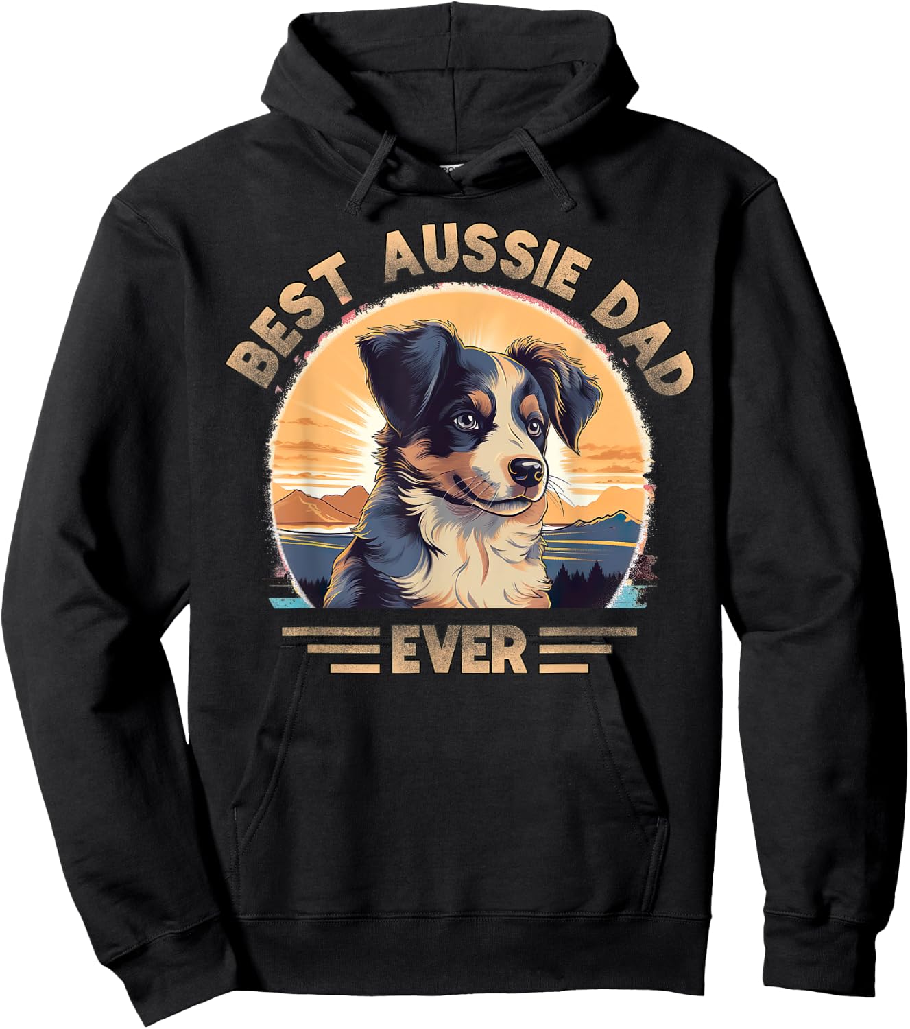 Aussie DAD Australian Shepherd Hoodie - Hoodie | Black
