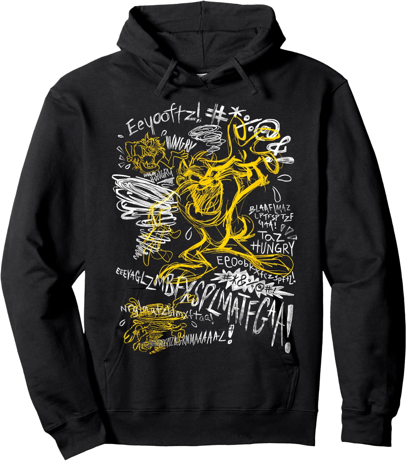 Tasmanian Devil Sketch Scribble Taz Hoodie - Hoodie | Black