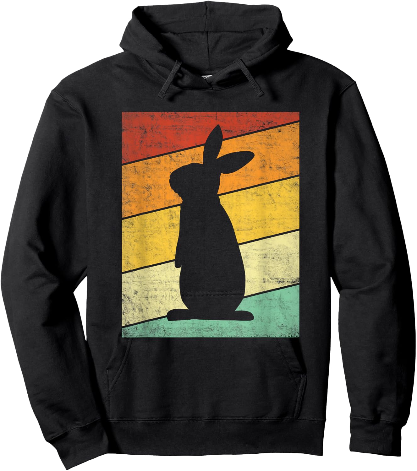 Rabbit Retro Shirt Women Men Vintage 80s Style Bunny Lover Hoodie - Hoodie | Black