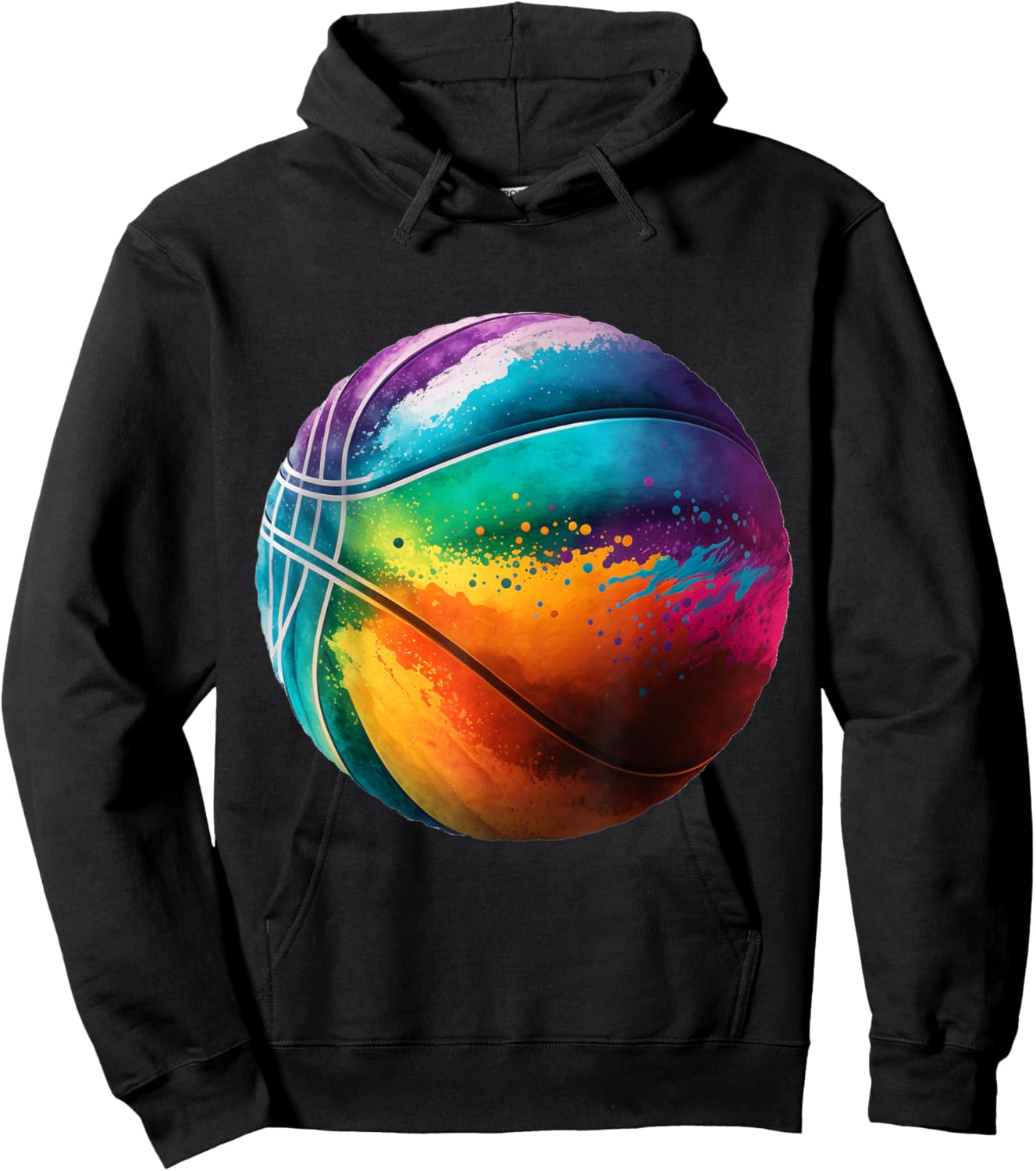 Basketball stuff attire tie dye for a teen girl boys player Hoodie - Hoodie | Black