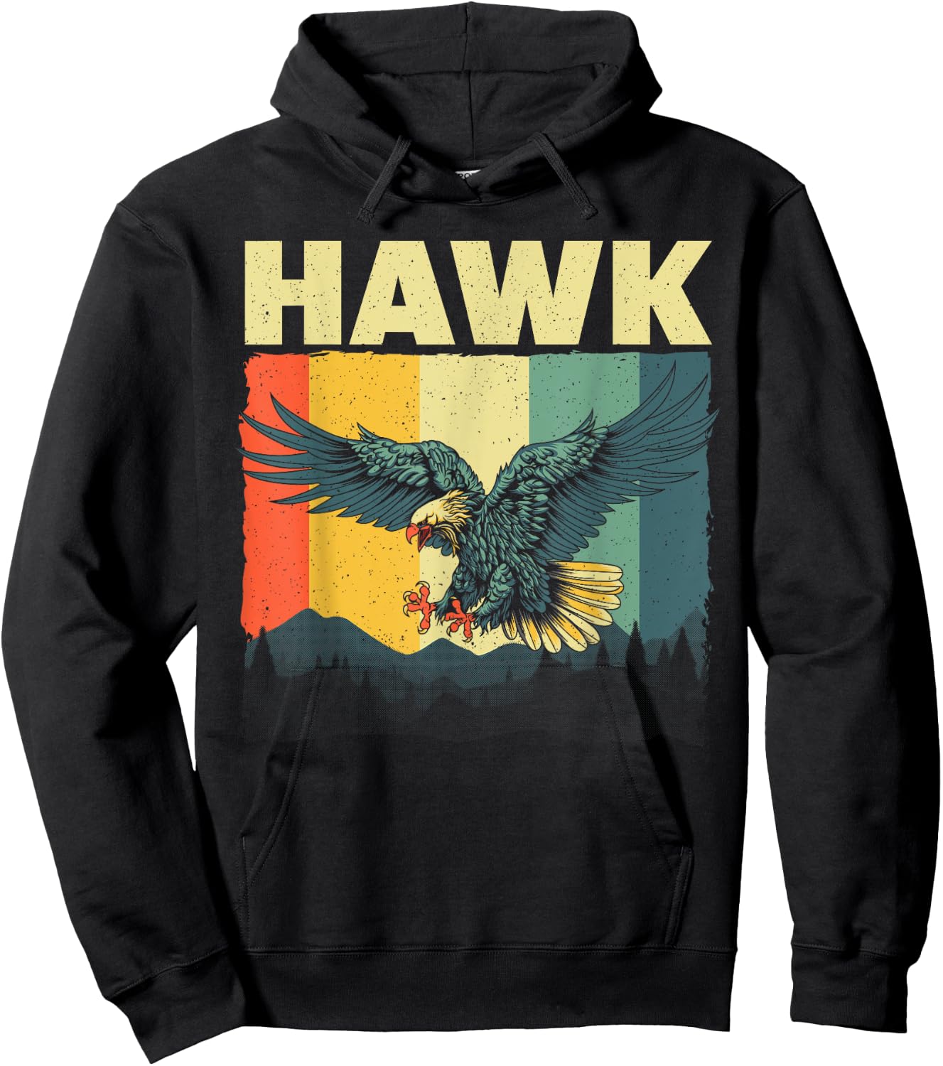 Cute Hawk Design Women Kids Bird Vintage Hawk Lovers Hoodie - Hoodie | Black