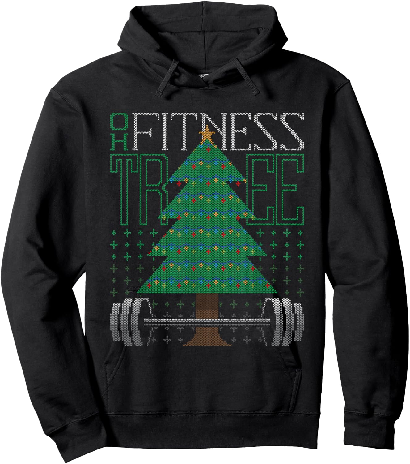 Oh Fitness Tree Christmas Workout Xmas Gym Weight Lifting Hoodie - Hoodie | Black