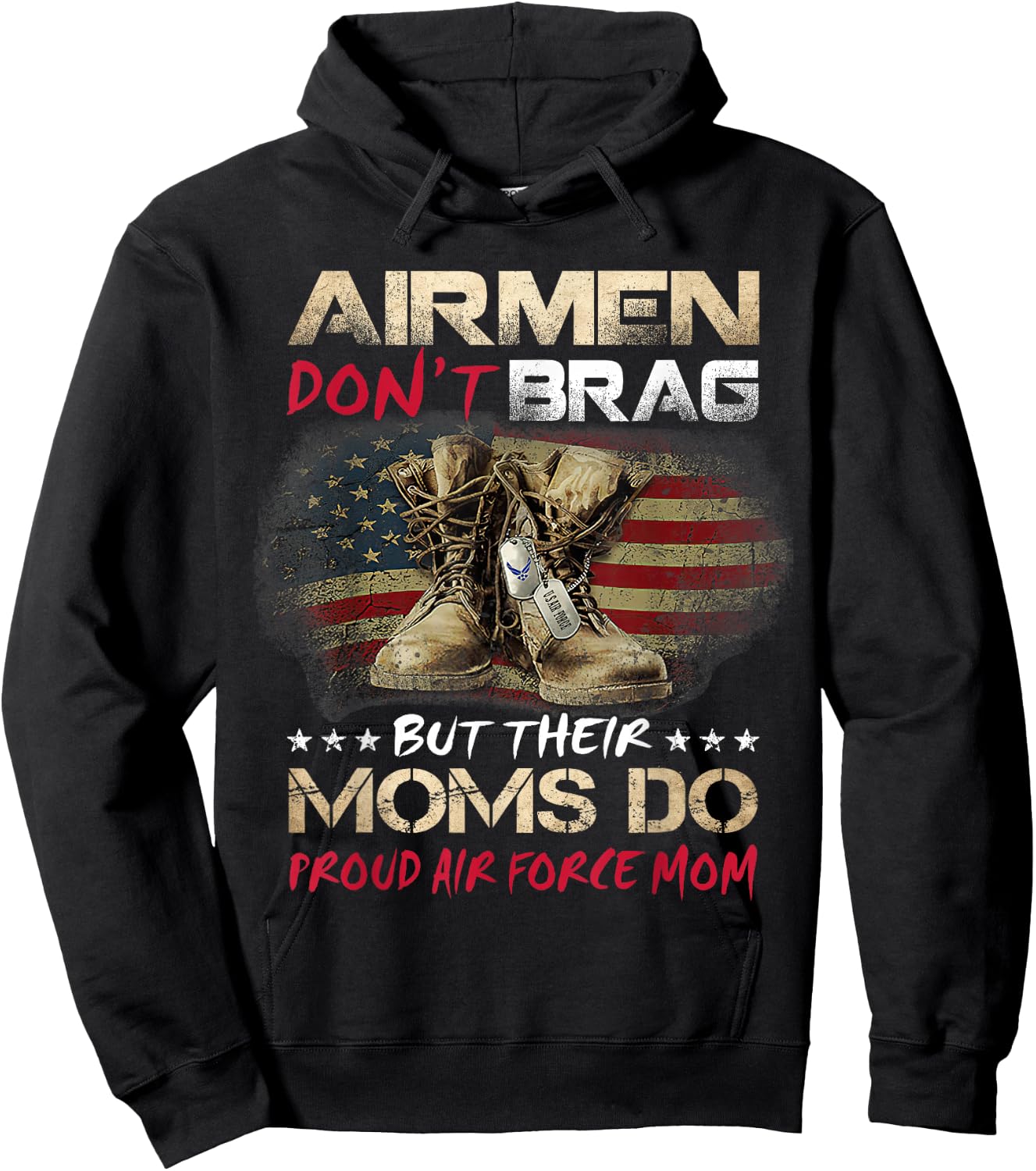 My Favorite Airman Calls Me Mom Proud Air Force Gift Hoodie - Hoodie | Black