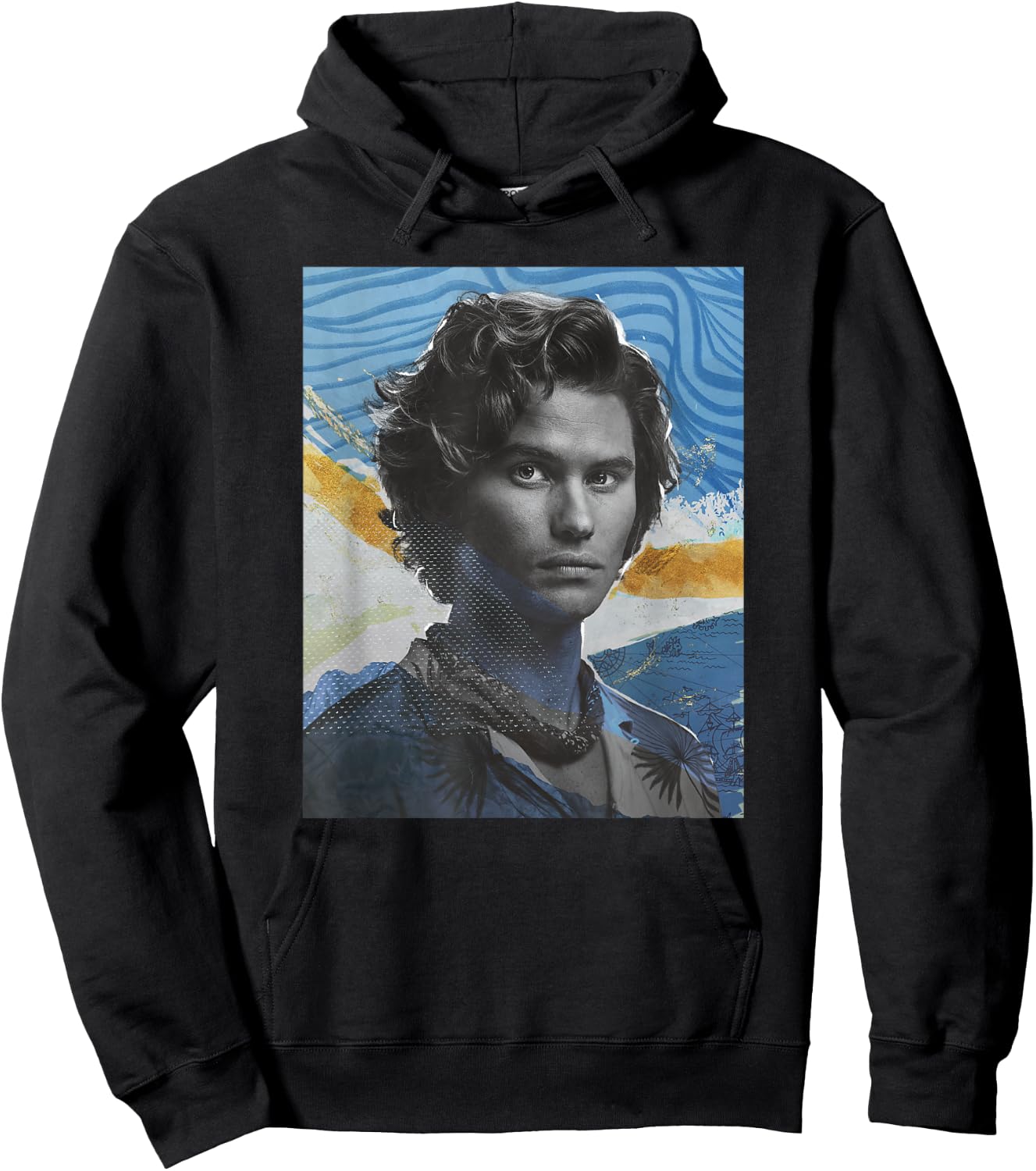 Outer Banks Season 3 John B Mixed Media Collage Portrait Hoodie - Hoodie | Black