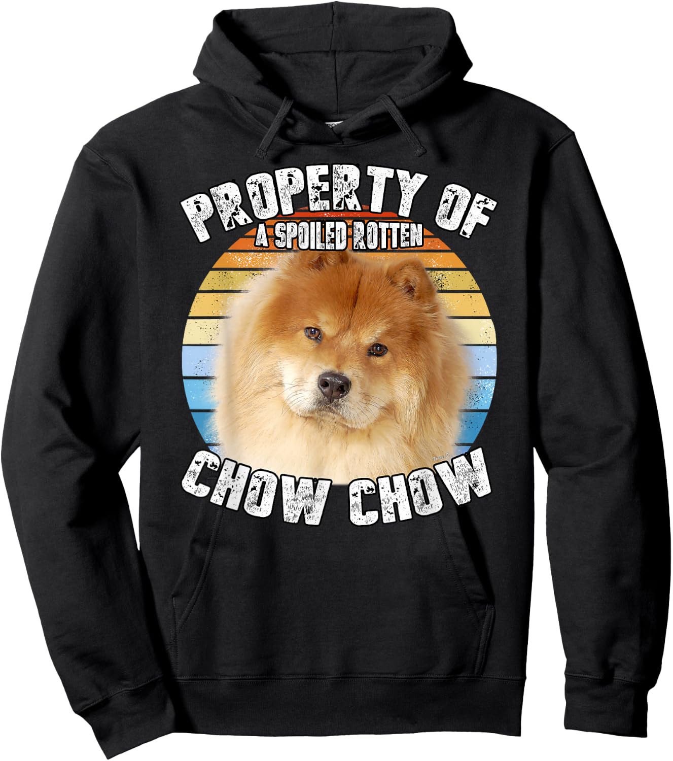 Chow Chow Red Retro Property Of Hoodie - Hoodie | Black