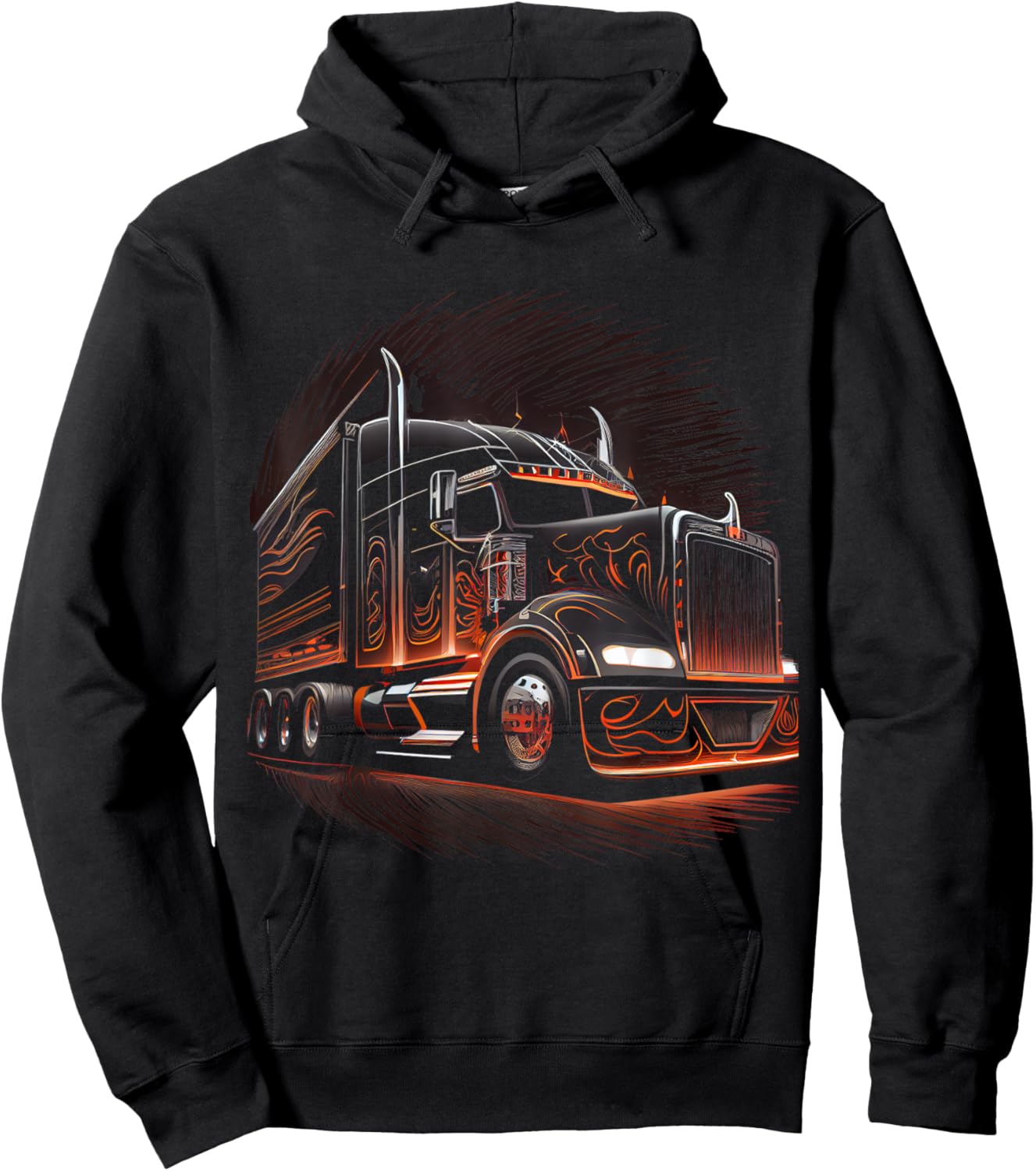 Truck Driver American Flag Trucker Hoodie - Hoodie | Black