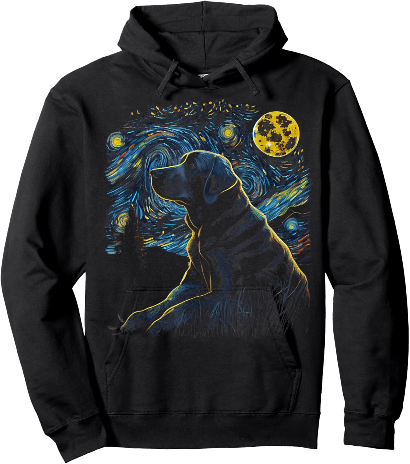 Labrador Retriever Starry Night Dogs Lover Gifts Graphic Hoodie - Hoodie | Black