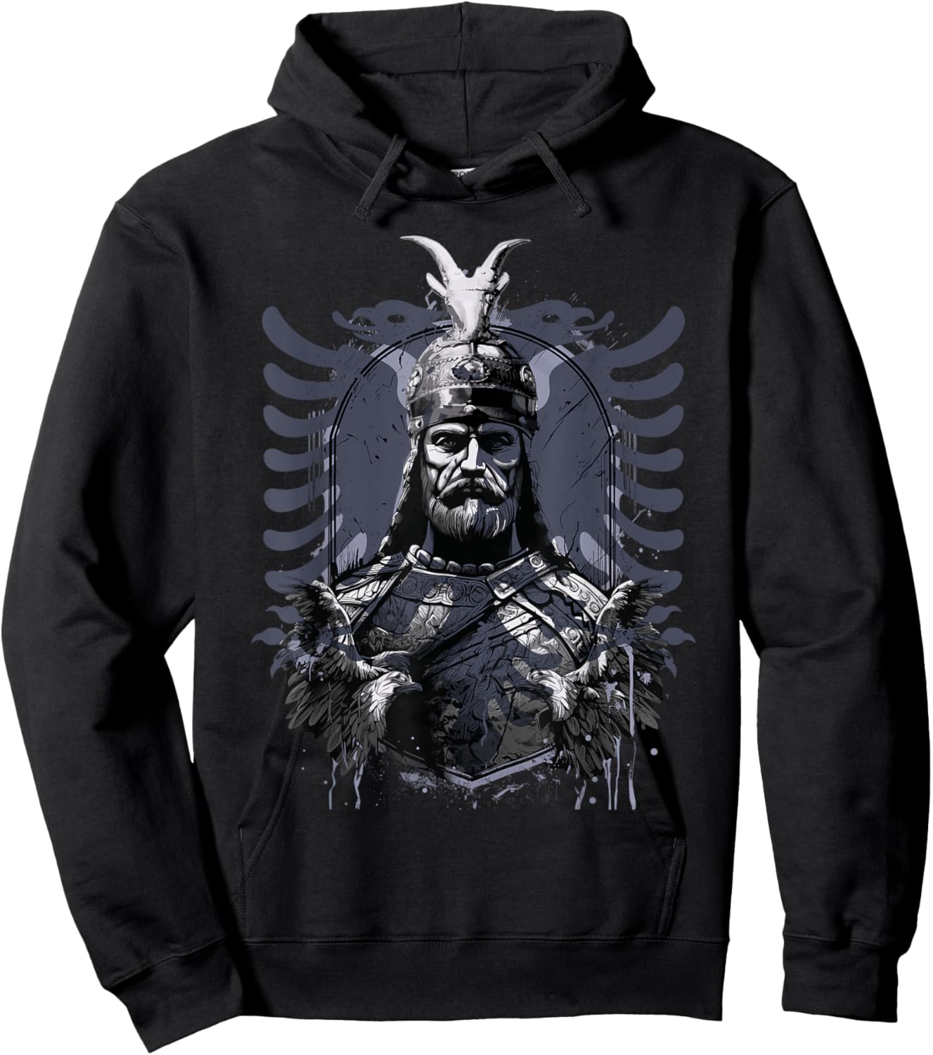 Skanderbeg Albanian National Hero Eagle Kosovo Albanian Hoodie - Hoodie | Black
