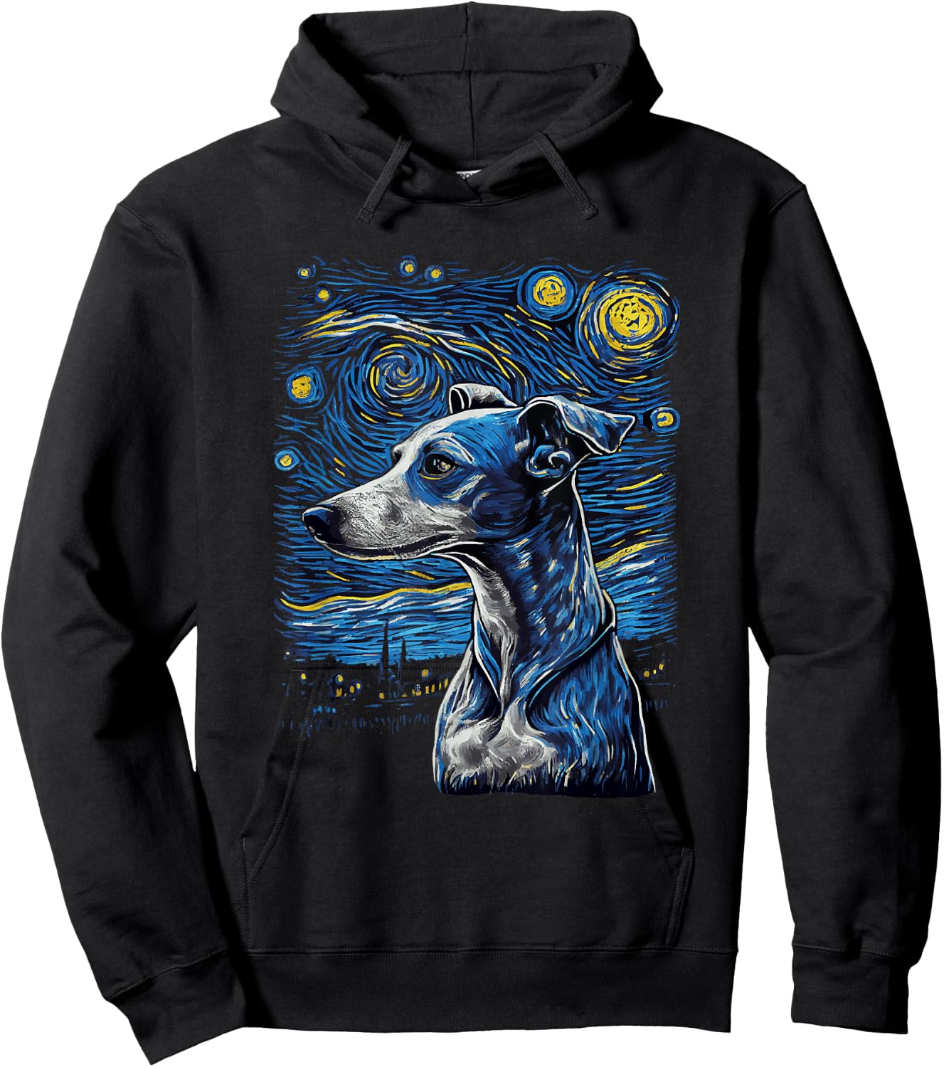 Greyhound Starry Night Galgo Espanol Hoodie - Hoodie | Black