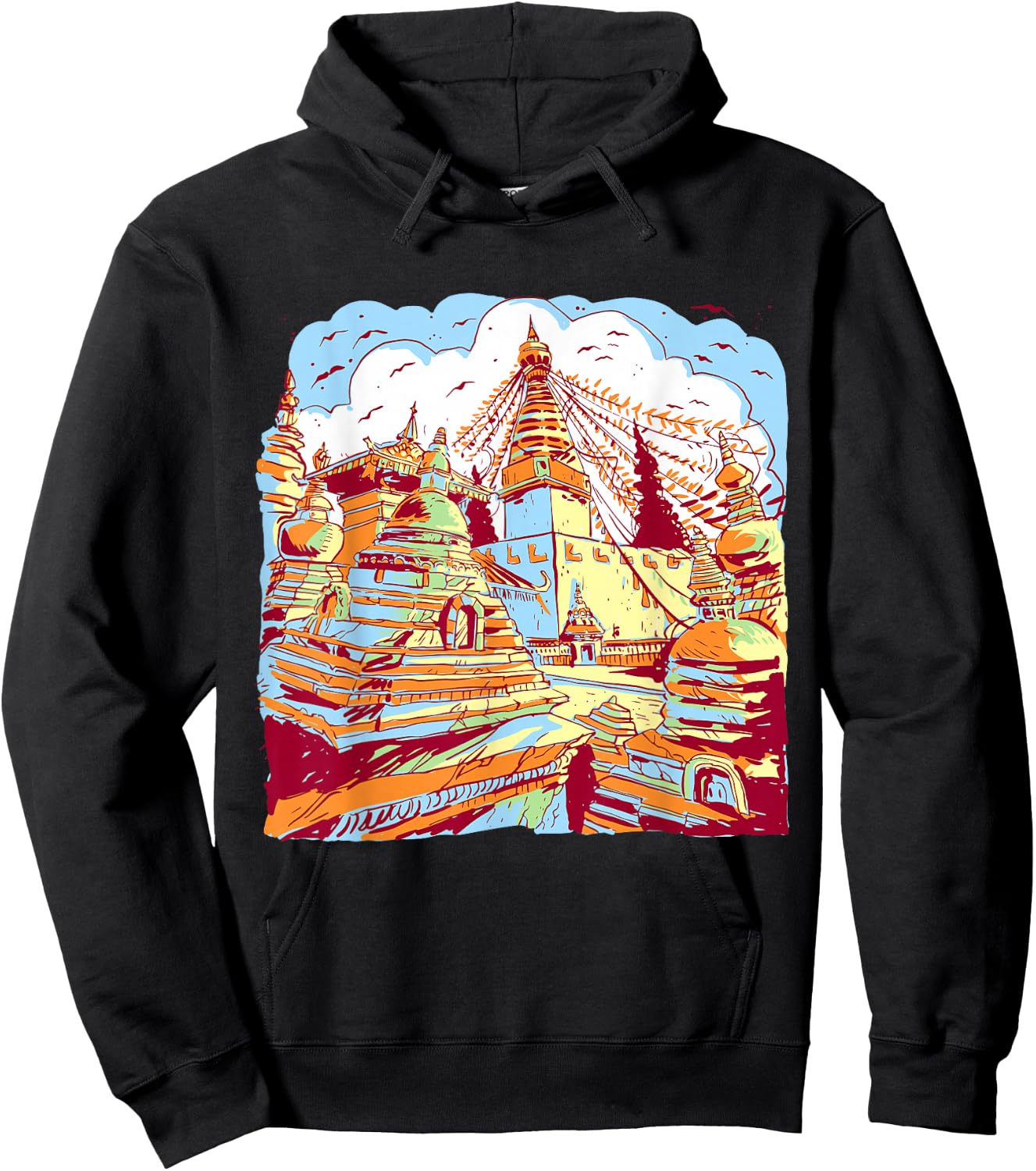 Nepal Himalaya Mountains Picture City Kathmandu Hoodie - Hoodie | Black