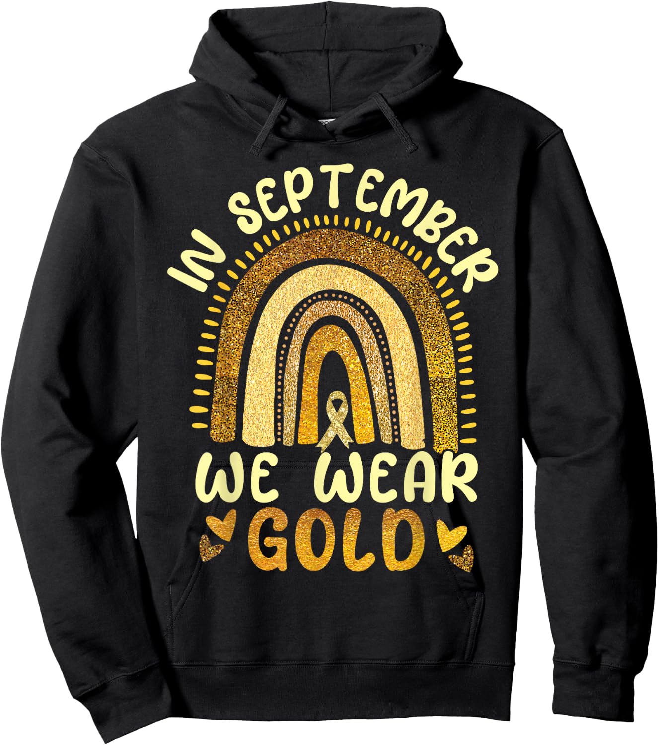 Childhood Cancer Awareness Rainbow Hoodie - Hoodie | Black