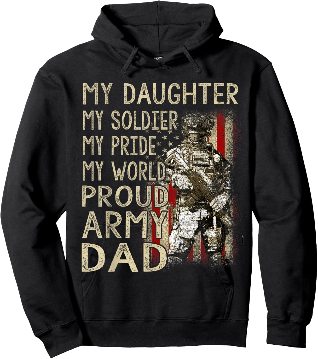 My Daughter My Soldier Hero Proud Army Dad Military Father Hoodie - Hoodie | Black